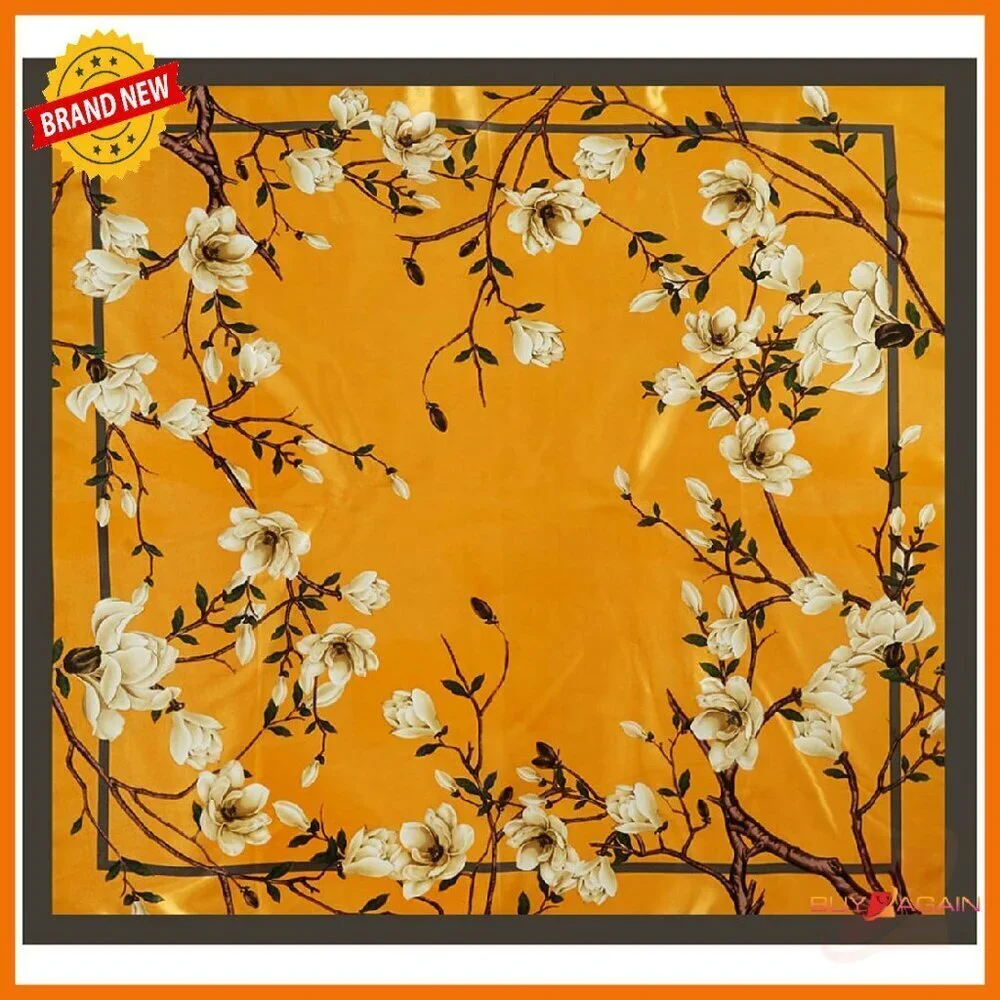 Large Square Silk Feeling Scarf 35